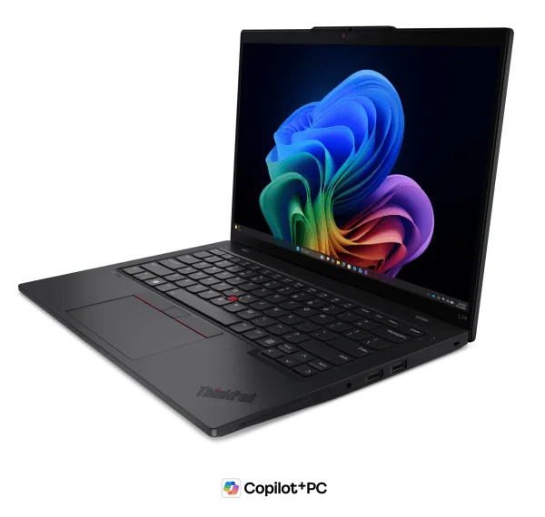 Lenovo ThinkPad L14 Gen 7 abierto en vista lateral, imagen oficial de Lenovo